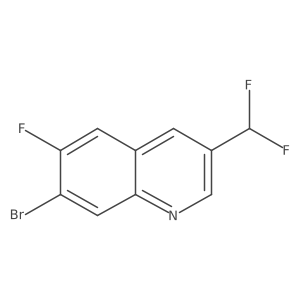 7-Bromo-3-(difluoromethyl)-6-fluoroquinoline结构式