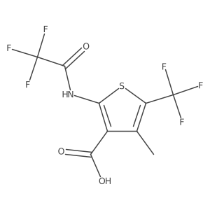 4-Methyl-2-(2,2,2-trifluoroacetamido)-5-(trifluoromethyl)thiophene-3-carboxylic acid Structure