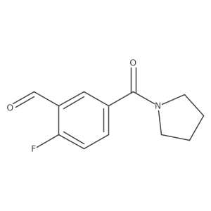 2-Fluoro-5-(pyrrolidine-1-carbonyl)benzaldehyde结构式