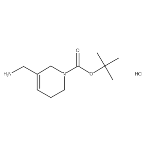 Tert-butyl 5-(aminomethyl)-1,2,3,6-tetrahydropyridine-1-carboxylate hydrochloride结构式