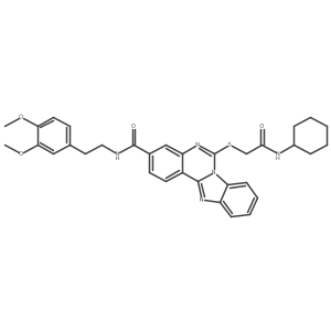 6-((2-(cyclohexylamino)-2-oxoethyl)thio)-N-(3,4-dimethoxyphenethyl)benzo[4,5]imidazo[1,2-c]quinazoline-3-carboxamide Structure