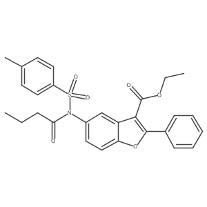 Ethyl 5-[N-(4-methylbenzenesulfonyl)butanamido]-2-phenyl-1-benzofuran-3-carboxylate Structure