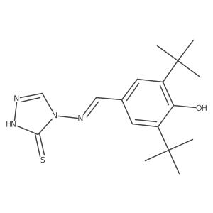 2,6-ditert-butyl-4-{[(3-sulfanyl-4H-1,2,4-triazol-4-yl)imino]methyl}phenol Structure