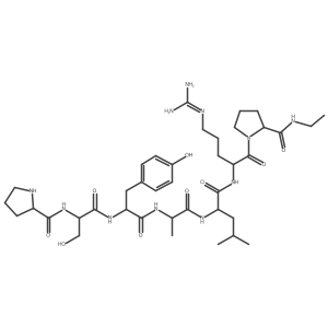 D-Prolyl-L-seryl-L-tyrosyl-D-alanyl-L-leucyl-N~5~-(diaminomethylidene)-L-ornithyl-N-ethyl-L-prolinamide Structure