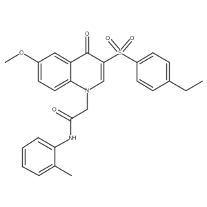 2-(3-((4-ethylphenyl)sulfonyl)-6-methoxy-4-oxoquinolin-1(4H)-yl)-N-(o-tolyl)acetamide Structure