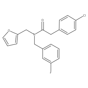 2-(4-chlorophenyl)-N-(3-fluorobenzyl)-N-(furan-2-ylmethyl)acetamide Structure