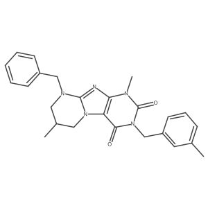 9-benzyl-1,7-dimethyl-3-(3-methylbenzyl)-6,7,8,9-tetrahydropyrimido[2,1-f]purine-2,4(1H,3H)-dione Structure