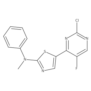5-(2-Chloro-5-fluoropyrimidin-4-yl)-N-methyl-N-phenylthiazol-2-amine结构式