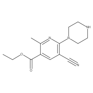 Ethyl 5-cyano-2-methyl-6-piperazin-1-ylnicotinate结构式