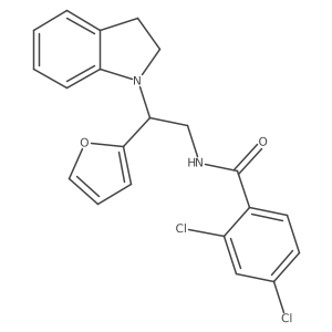 2,4-dichloro-N-(2-(furan-2-yl)-2-(indolin-1-yl)ethyl)benzamide Structure