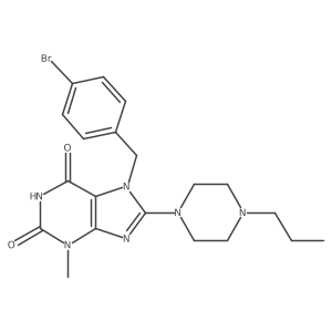 7-(4-bromobenzyl)-3-methyl-8-(4-propylpiperazin-1-yl)-1H-purine-2,6(3H,7H)-dione结构式