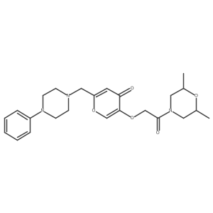 5-(2-(2,6-dimethylmorpholino)-2-oxoethoxy)-2-((4-phenylpiperazin-1-yl)methyl)-4H-pyran-4-one Structure