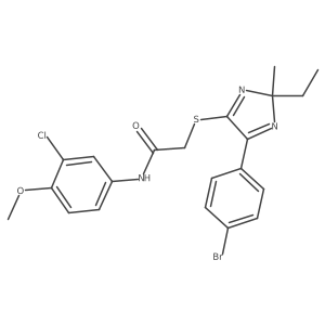 2-{[5-(4-bromophenyl)-2-ethyl-2-methyl-2H-imidazol-4-yl]sulfanyl}-N-(3-chloro-4-methoxyphenyl)acetamide结构式
