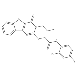 N-(2,4-difluorophenyl)-2-[(4-oxo-3-propyl-3,4-dihydro[1]benzofuro[3,2-d]pyrimidin-2-yl)sulfanyl]acetamide Structure