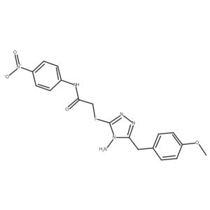 2-((4-amino-5-(4-methoxybenzyl)-4H-1,2,4-triazol-3-yl)thio)-N-(4-nitrophenyl)acetamide Structure