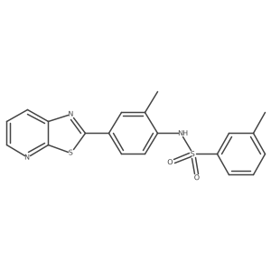 3-methyl-N-(2-methyl-4-(thiazolo[5,4-b]pyridin-2-yl)phenyl)benzenesulfonamide结构式