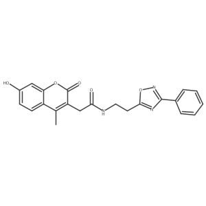 2-(7-hydroxy-4-methyl-2-oxo-2H-chromen-3-yl)-N-[2-(3-phenyl-1,2,4-oxadiazol-5-yl)ethyl]acetamide结构式