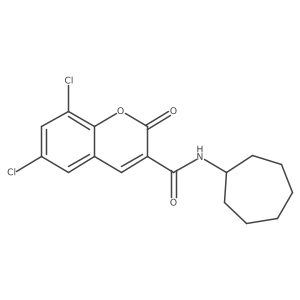 6,8-dichloro-N-cycloheptyl-2-oxo-2H-chromene-3-carboxamide Structure