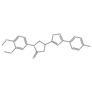 1-(3,4-Dimethoxyphenyl)-4-[3-(4-methylphenyl)-1,2,4-oxadiazol-5-yl]pyrrolidin-2-one结构式