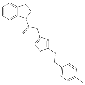 1-(Indolin-1-yl)-2-(2-((4-methylbenzyl)thio)thiazol-4-yl)ethanone Structure