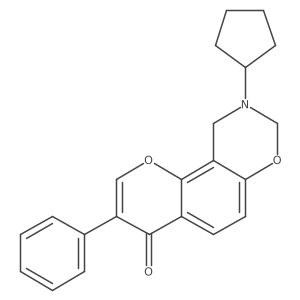9-cyclopentyl-3-phenyl-9,10-dihydrochromeno[8,7-e][1,3]oxazin-4(8H)-one结构式