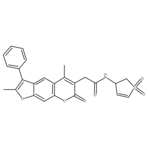 2-(2,5-dimethyl-7-oxo-3-phenyl-7H-furo[3,2-g]chromen-6-yl)-N-(1,1-dioxido-2,3-dihydrothiophen-3-yl)acetamide结构式