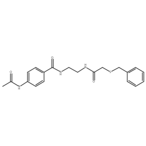 4-acetamido-N-(2-(2-(benzylthio)acetamido)ethyl)benzamide Structure