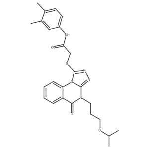 N-(3,4-dimethylphenyl)-2-((4-(3-isopropoxypropyl)-5-oxo-4,5-dihydro-[1,2,4]triazolo[4,3-a]quinazolin-1-yl)thio)acetamide Structure