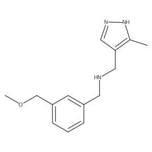 N-[[3-(Methoxymethyl)phenyl]methyl]-3-methyl-1H-pyrazole-4-methanamine Structure