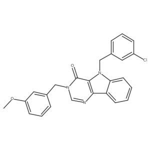 5-(3-chlorobenzyl)-3-(3-methoxybenzyl)-3H-pyrimido[5,4-b]indol-4(5H)-one结构式