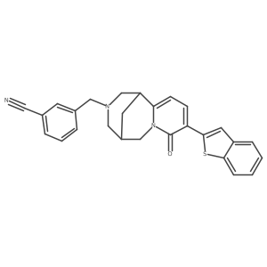 3-(((1R,5S)-9-(Benzo[b]thiophen-2-yl)-8-oxo-5,6-dihydro-1H-1,5-methanopyrido[1,2-a][1,5]diazocin-3(2H,4H,8H)-yl)methyl)benzonitrile结构式