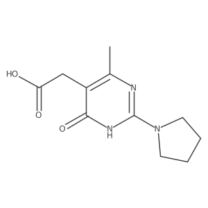 2-[4-Methyl-6-oxo-2-(pyrrolidin-1-yl)-1,6-dihydropyrimidin-5-yl]acetic acid Structure