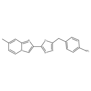 4-[(5-{7-Methylimidazo[1,2-a]pyridin-2-yl}-1,3,4-oxadiazol-2-yl)methyl]aniline Structure
