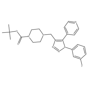 1,1-Dimethylethyl 4-[[1-(3-fluorophenyl)-5-(4-pyridinyl)-1H-1,2,3-triazol-4-yl]methyl]-1-piperazinecarboxylate结构式