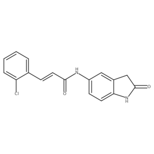 (E)-3-(2-chlorophenyl)-N-(2-oxoindolin-5-yl)acrylamide结构式