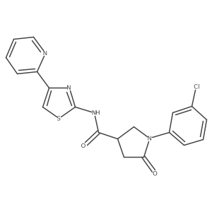 1-(3-chlorophenyl)-5-oxo-N-[(2Z)-4-(pyridin-2-yl)-1,3-thiazol-2(3H)-ylidene]pyrrolidine-3-carboxamide结构式