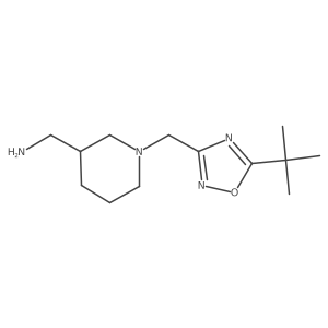 {1-[(5-Tert-butyl-1,2,4-oxadiazol-3-yl)methyl]piperidin-3-yl}methanamine Structure