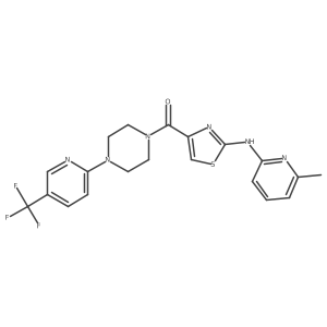 (2-((6-Methylpyridin-2-yl)amino)thiazol-4-yl)(4-(5-(trifluoromethyl)pyridin-2-yl)piperazin-1-yl)methanone结构式