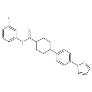 1-(6-(1H-pyrazol-1-yl)pyridazin-3-yl)-N-(3-fluorophenyl)piperidine-4-carboxamide结构式