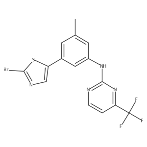 N-[3-(2-bromothiazol-5-yl)-5-methyl-phenyl]-4-(trifluoromethyl)pyrimidin-2-amine结构式