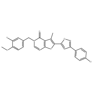 6-(3-(4-chlorophenyl)-1,2,4-oxadiazol-5-yl)-3-(3-fluoro-4-methoxybenzyl)-5-methylthieno[2,3-d]pyrimidin-4(3H)-one Structure