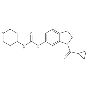 1-(1-(cyclopropanecarbonyl)indolin-6-yl)-3-(tetrahydro-2H-pyran-4-yl)urea Structure