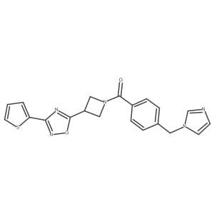 (4-((1H-imidazol-1-yl)methyl)phenyl)(3-(3-(thiophen-2-yl)-1,2,4-oxadiazol-5-yl)azetidin-1-yl)methanone结构式