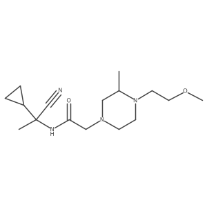 N-(1-cyano-1-cyclopropylethyl)-2-[4-(2-methoxyethyl)-3-methylpiperazin-1-yl]acetamide结构式