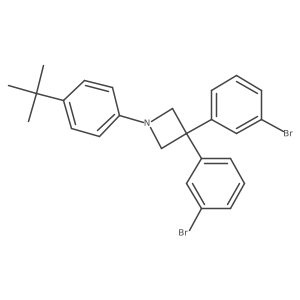 3,3-Bis(3-bromophenyl)-1-(4-tert-butylphenyl)azetidine Structure