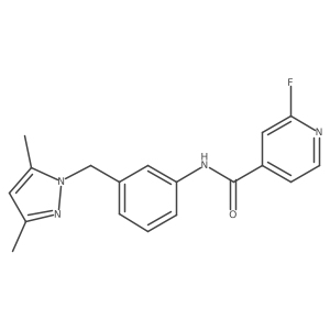 N-{3-[(3,5-dimethyl-1H-pyrazol-1-yl)methyl]phenyl}-2-fluoropyridine-4-carboxamide Structure