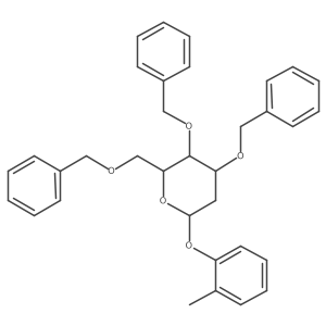 (2R,3S,4R,6S)-6-(2-methylphenoxy)-3,4-bis(phenylmethoxy)-2-(phenylmethoxymethyl)oxane结构式
