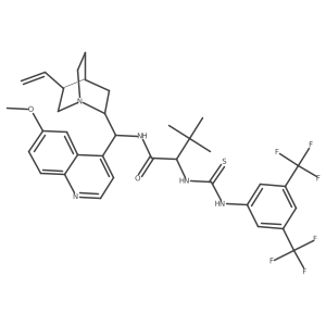 (S)-2-(3-(3,5-Bis(trifluoromethyl)phenyl)thioureido)-N-((S)-(6-methoxyquinolin-4-yl)((1S,2S,4S,5R)-5-vinylquinuclidin-2-yl)methyl)-3,3-dimethylbutanamide Structure