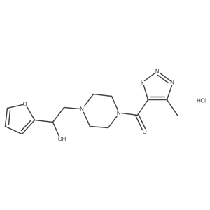 (4-(2-(Furan-2-yl)-2-hydroxyethyl)piperazin-1-yl)(4-methyl-1,2,3-thiadiazol-5-yl)methanone hydrochloride Structure
