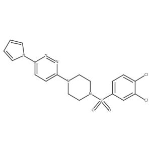 3-(4-((3,4-dichlorophenyl)sulfonyl)piperazin-1-yl)-6-(1H-pyrrol-1-yl)pyridazine结构式